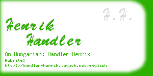 henrik handler business card